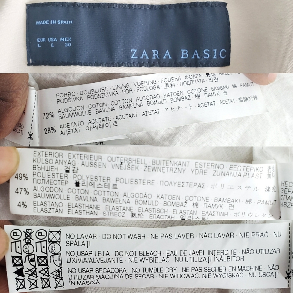 Zara Basic Collarless Double Breasted Coat L. - image 8